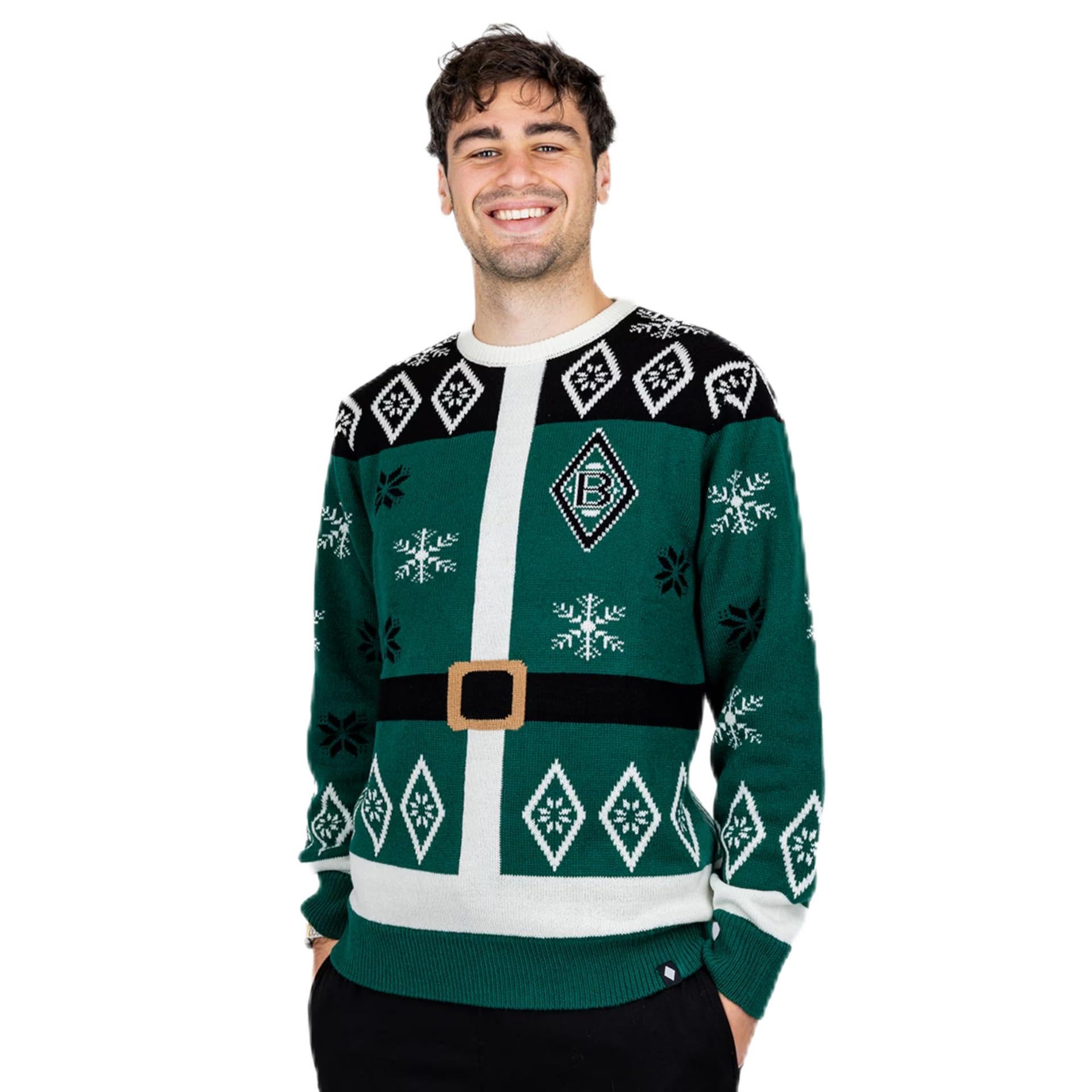 Borussia Mönchengladbach Ugly Sweater „X-Mas 2025“ | Offizieller Fanartikel Fohlenshop | Weihnachts-Pullover im Borussia Design