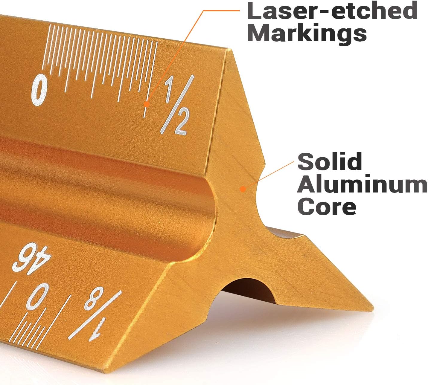 12" Architectural Scale Ruler Aluminum Architect Scale Triangular Scale Ruler for Architects, Draftsman, Students and Engineers, Golden : Everything Else
