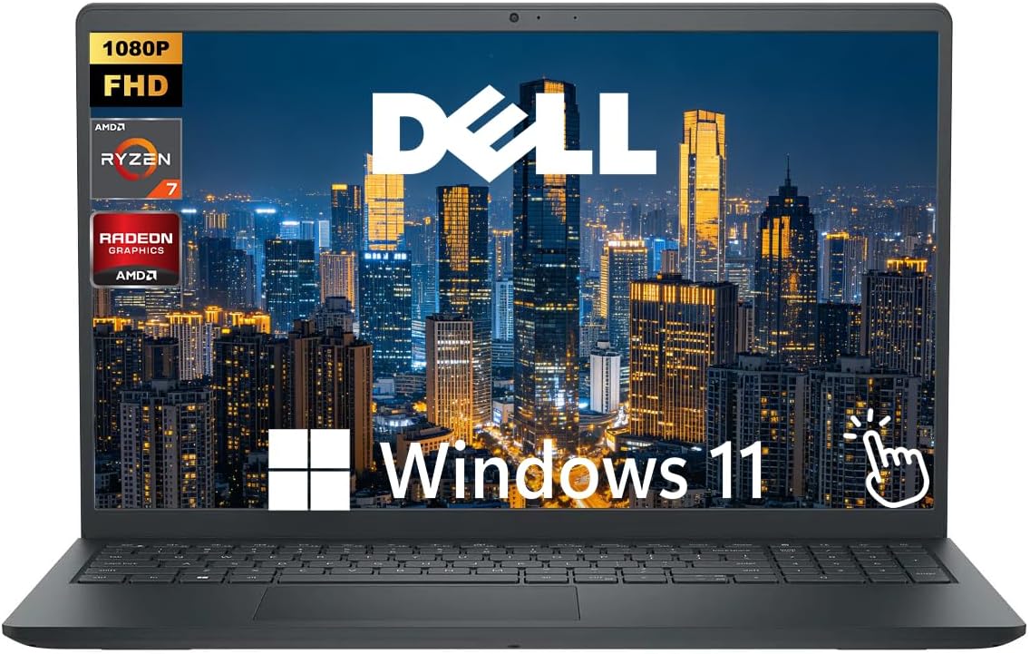 Dell Inspiron Laptop, 15.6" FHD Touchscreen Business Laptop Computer, 32GB RAM 1.5TB Storage (1TB SSD+512GB Dock), 8-Core AMD Ryzen 7 7730U (Up to 4.5 Ghz), Windows 11, Numeric Keypad, HDMI, Black