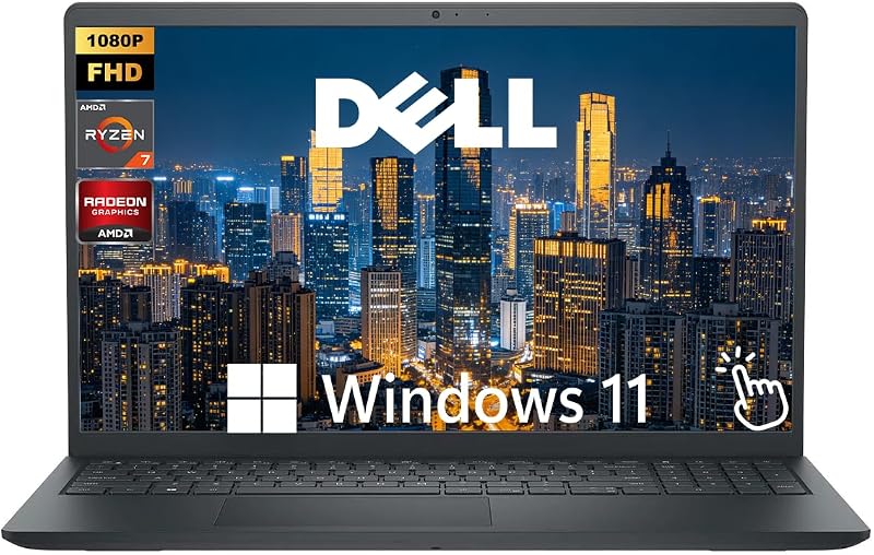Dell Inspiron Laptop, 15.6" FHD Touchscreen Business Laptop Computer, 32GB RAM 1.5TB Storage (1TB SSD+512GB Dock), 8-Core AMD Ryzen 7 7730U (Up to 4.5 Ghz), Windows 11, Numeric Keypad, HDMI, Black