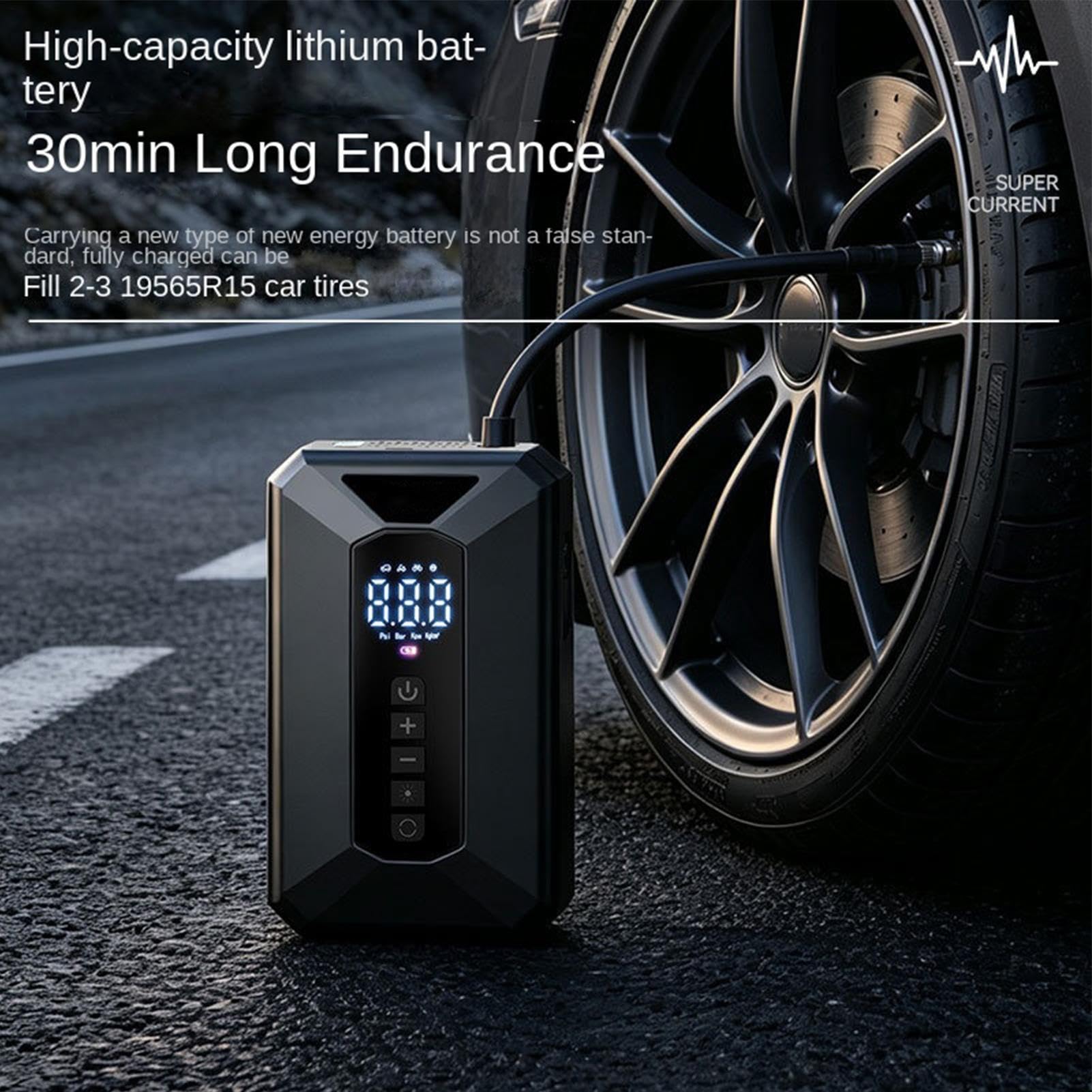 Pneumatico elettrico ricaricabile 'automobile del display digitale