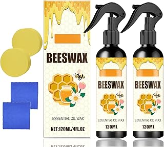 2PCS Beeswax Spray,Natural Furniture Polish,Beeswax Spray Cleaner,The Original Micro Molecularized Beewax Care Restorer for Living Rooms,Kitchens,Wood Furniture Floors