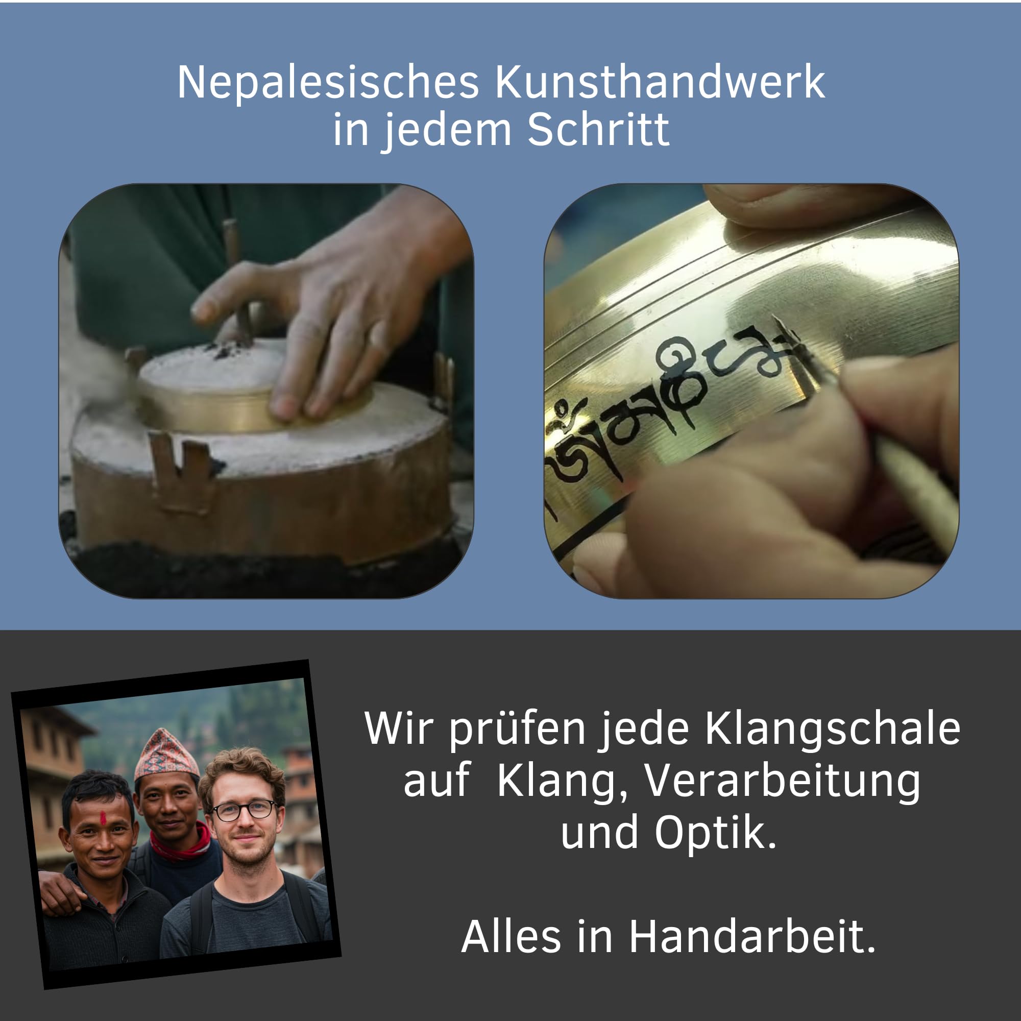 XL Klangschale aus Nepal – ebook - kunstvoll verziert - Tibetisches Set für Meditation – Yoga – Schule & Kita – Loktapapier Geschenkbox