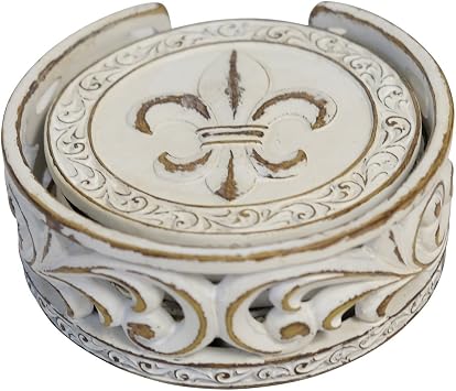LL Home Fdl Scrolls Coasters