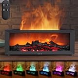 Fireplace Essential Oil Diffuser, 150ml Aromatherapy Diffuser, Ultrasonic Cool Mist Humidifier, 7 Colors Firelight Flame Diffuser with Remote for Home Office