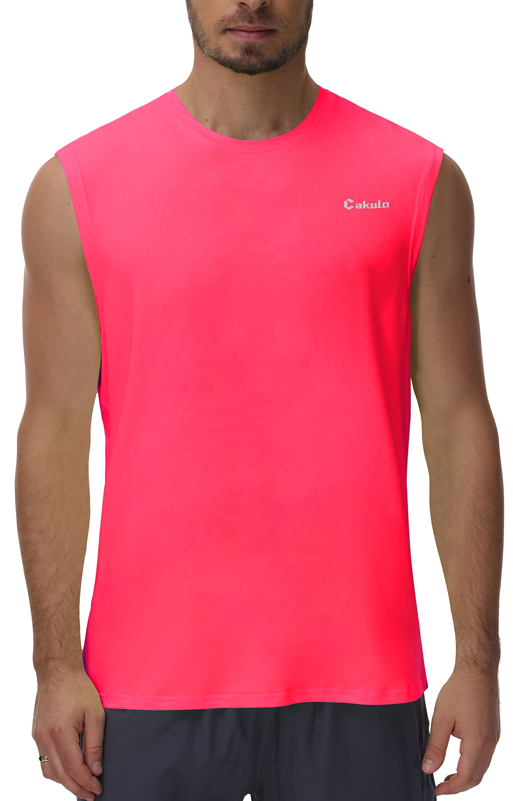 Cakulo Men's Workout Swim Sleeveless Shirts Quick Dry Beach Pool Tech Running Athletic Exercise Muscle Tank Top Big and Tall