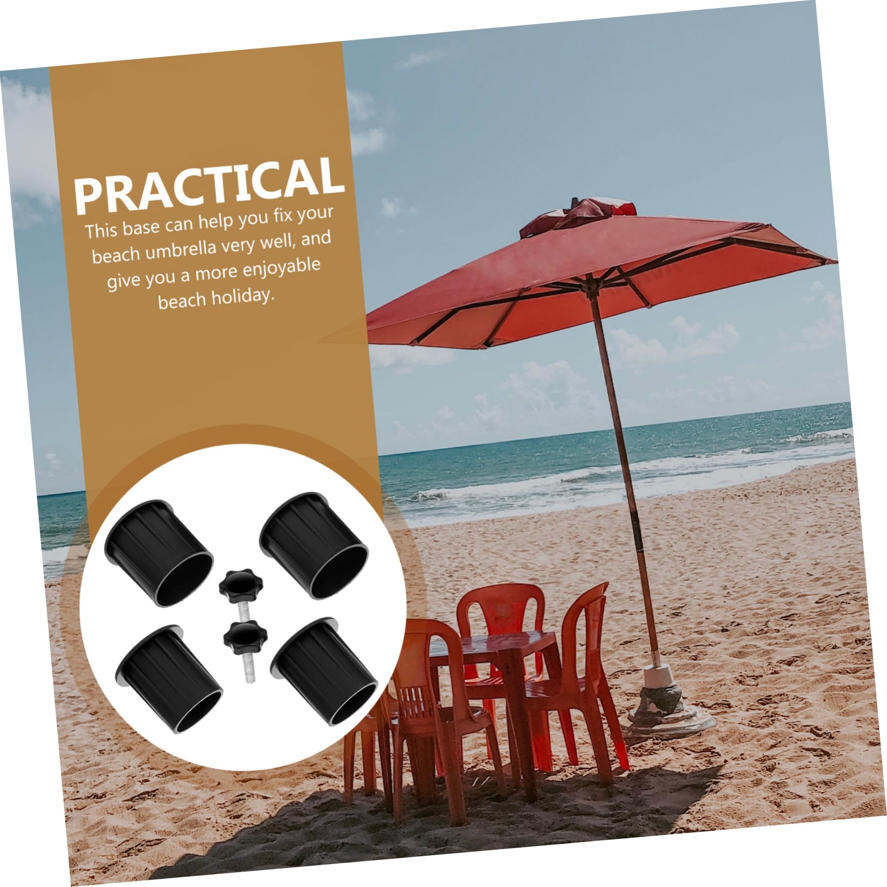 TOYANDONA 3 Juegos Accesorios para Base De Paraguas Patio Enchufar Reemplazo Ancla De Sombrilla De Playa Pararse Ancla del Paraguas Exterior Agujero El Plastico Negro