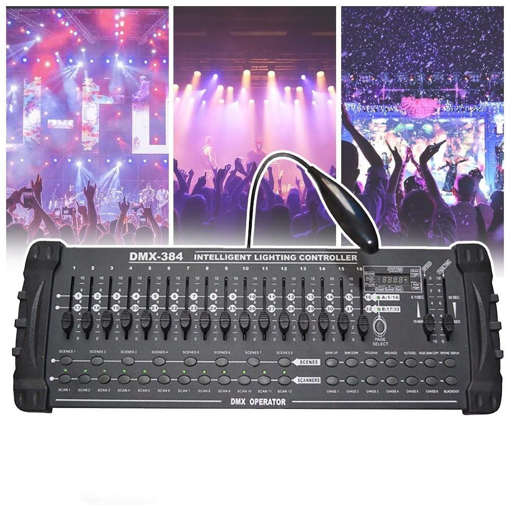 Kontroler Dmx, Kontroler OśWietlenia Dmx 512, Konsola Dmx384B, Z Lampą Na GęSiej Szyi, 384 KanałY, 240 Scen, Wbudowany Mikrofon, Konsola PrzyciemniająCa Dj Konsola OśWietlenia Scenicznego