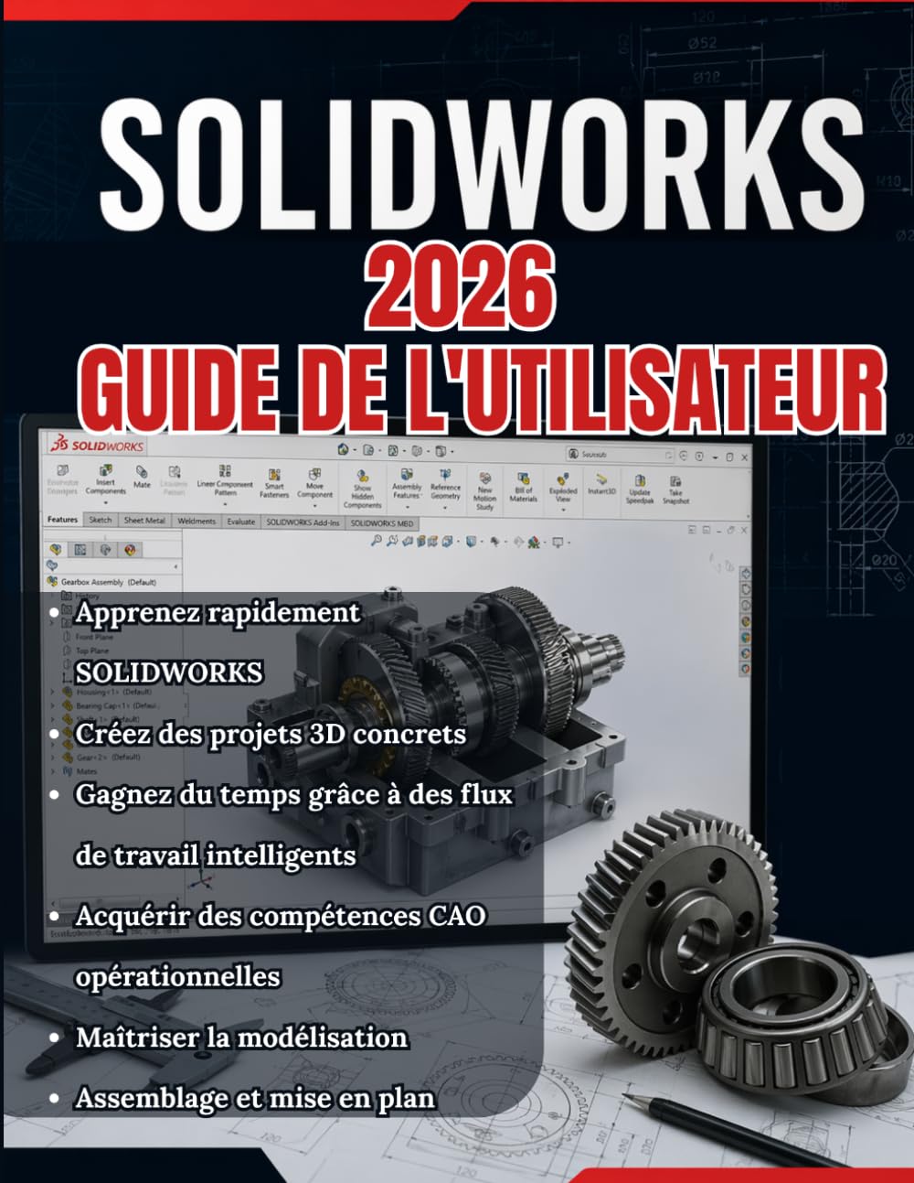 SOLIDWORKS 2026 GUIDE DE L'UTILISATEUR: Du débutant au professionnel : un guide complet étape par étape de la modélisation 3D, de la conception ... techniques pour des applications concrètes