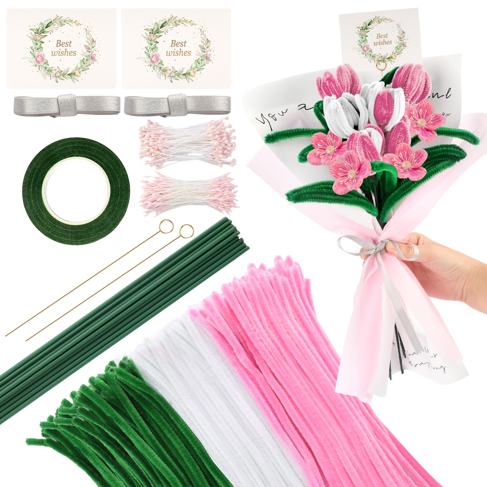 300 Fils Chenille Colorés - Cure-pipes Pour Loisirs Créatifs - 30cm De Long - 10 Couleurs Vibrantes
