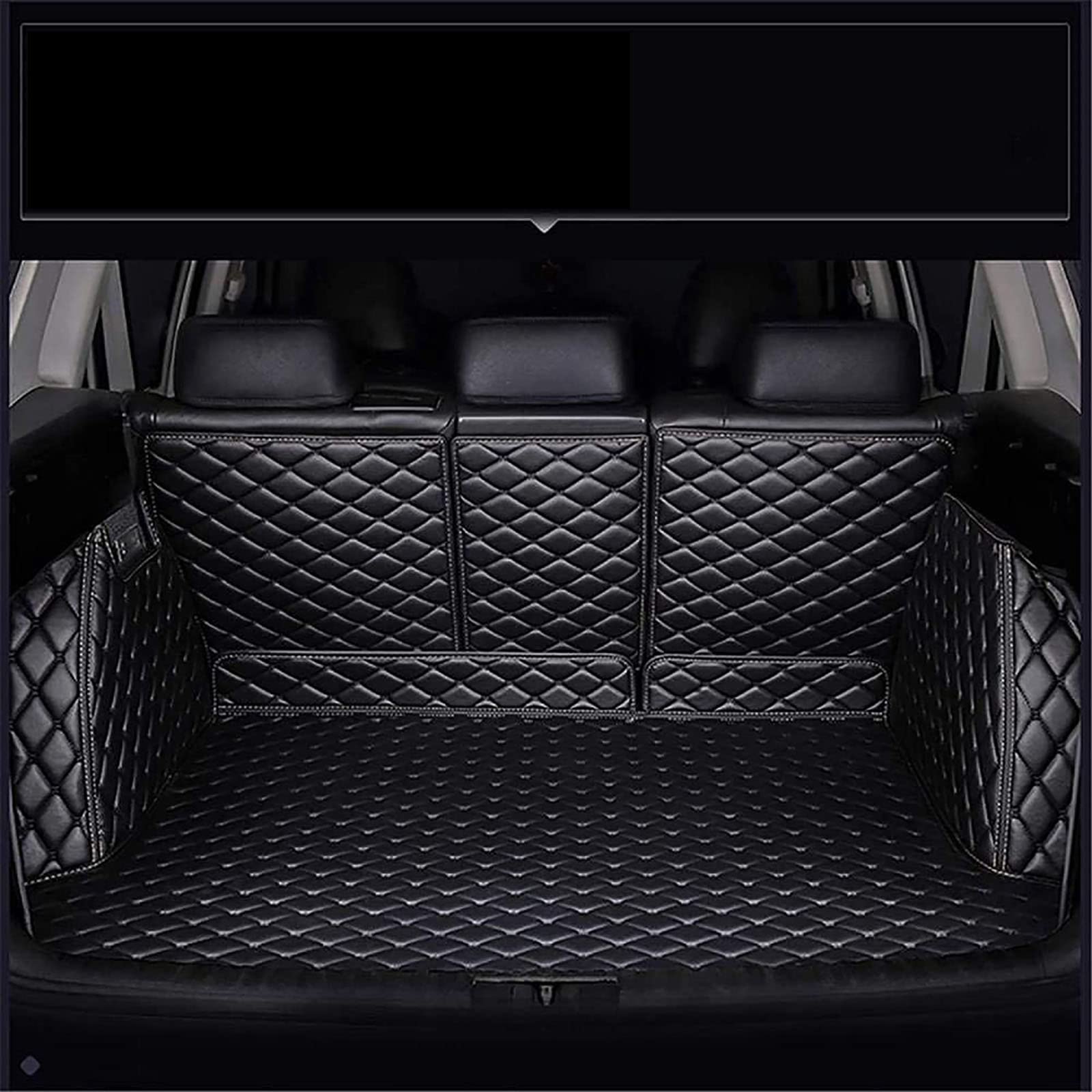 MOUDJA Car Leather Boot Liner Mats for Mitsubishi Outlander PHEV 2016-2019, Full Coverage Waterproof Storage Pads, C/Allblack
