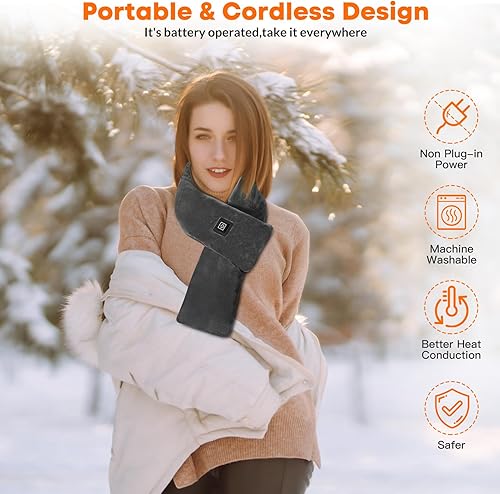 Miniatura 3 de Almohadilla térmica inalámbrica recargable para el cuello calentador de cuello de banco de energía de 5000 mAh para aliviar el dolor envoltura