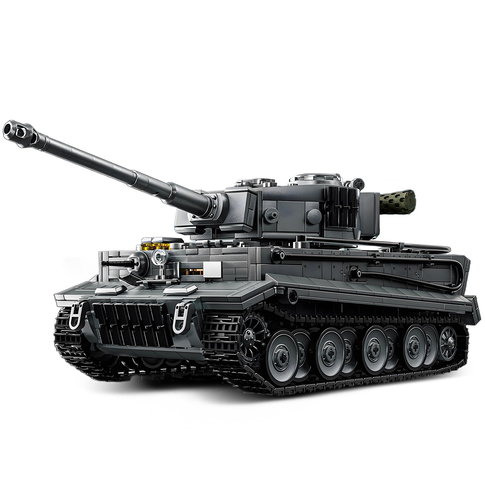1:28 Tiger Heavy Tank Building Blocks Set for Adults, Compatible with Lego Military Vehicle, WW2 Army Tank Toys Historical Collection Model for Military Fans, Gifts for Teens Kids Boys 8-14 (1668 PCS)