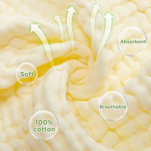 Miniatura 2 de Paquete de 20 paños de muselina natural de algodón para bebé, toallitas suaves para recién nacido, toalla absorbente de muselina para piel sensible,