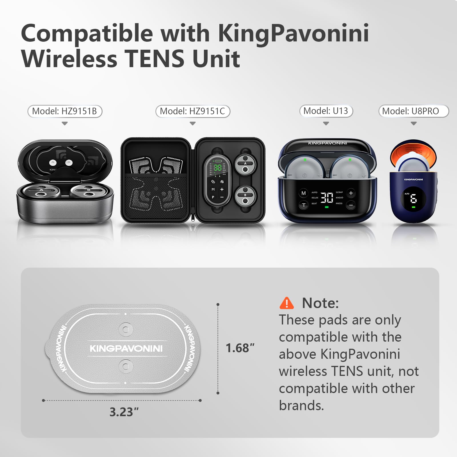 KingPavonini Wireless TENS Unit Replacement Pads, 10PCS — Amazon image 2