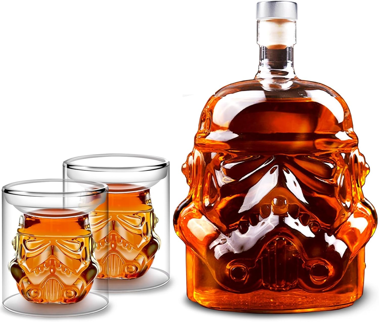 Crystal Whiskey Decanter Set for Men, for Liquor, Bourbon, Scotch, Vodka, Christmas Gift for Men and Women (750ml) (1decanter+2glasses)