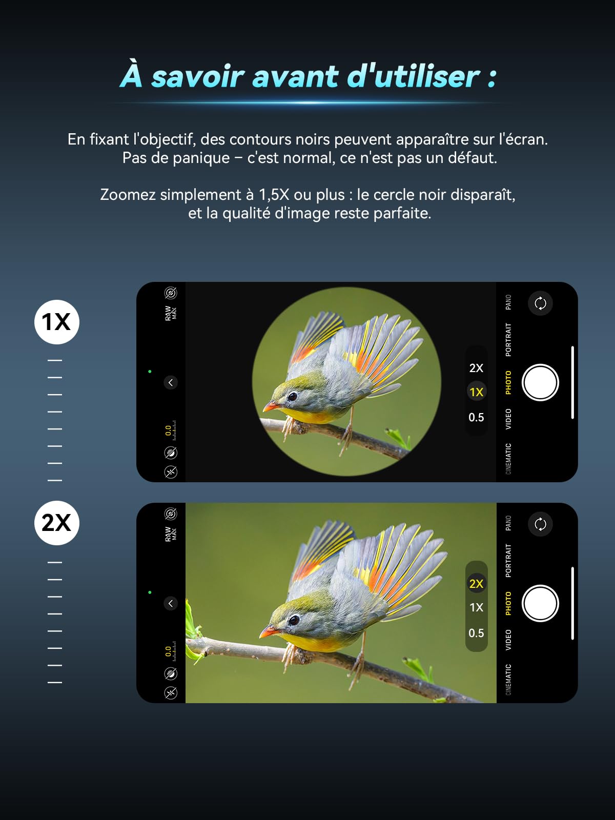 APEXEL TeleZoom 5-10X, objectif zoom téléobjectif 5-10x 150-300 mm, clip universel pour téléphones portables, optique multicouche, compatible avec iPhone Samsung Huawei