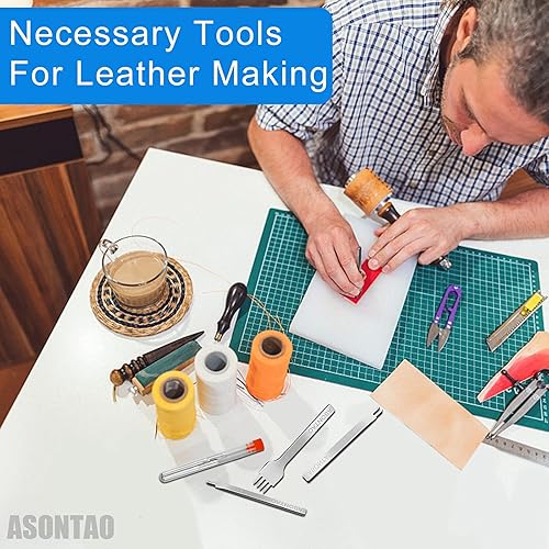 Miniatura 3 de Herramientas de cuero, acero blanco de 0.157 in 124 puntas DIY diamante cordón costura cincel conjunto de kits de artesanía de cuero, punzón de