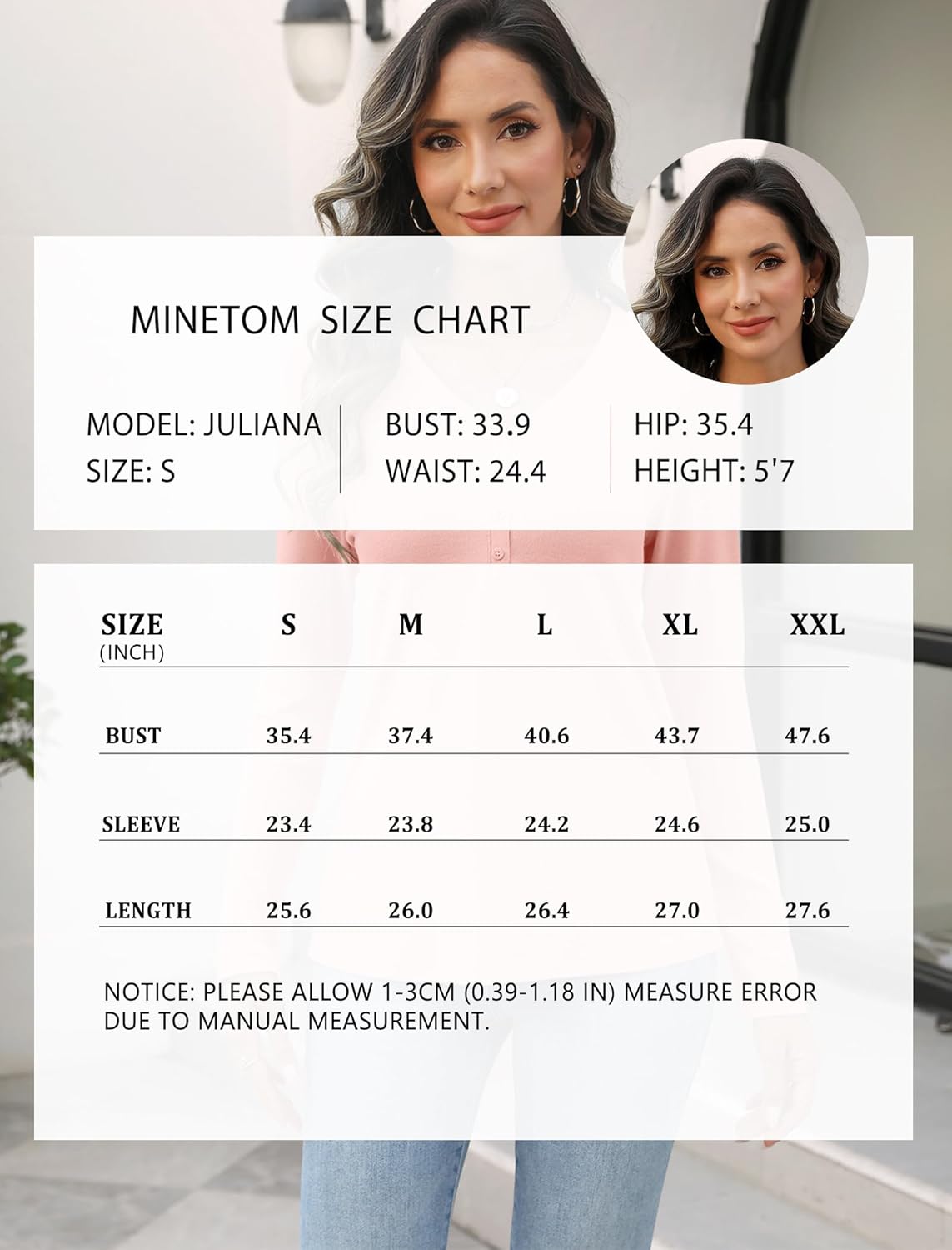 Minetom Women's Long Sleeve V Neck T Shirts Henley Tops Casual Shirts Blouses - Image 6