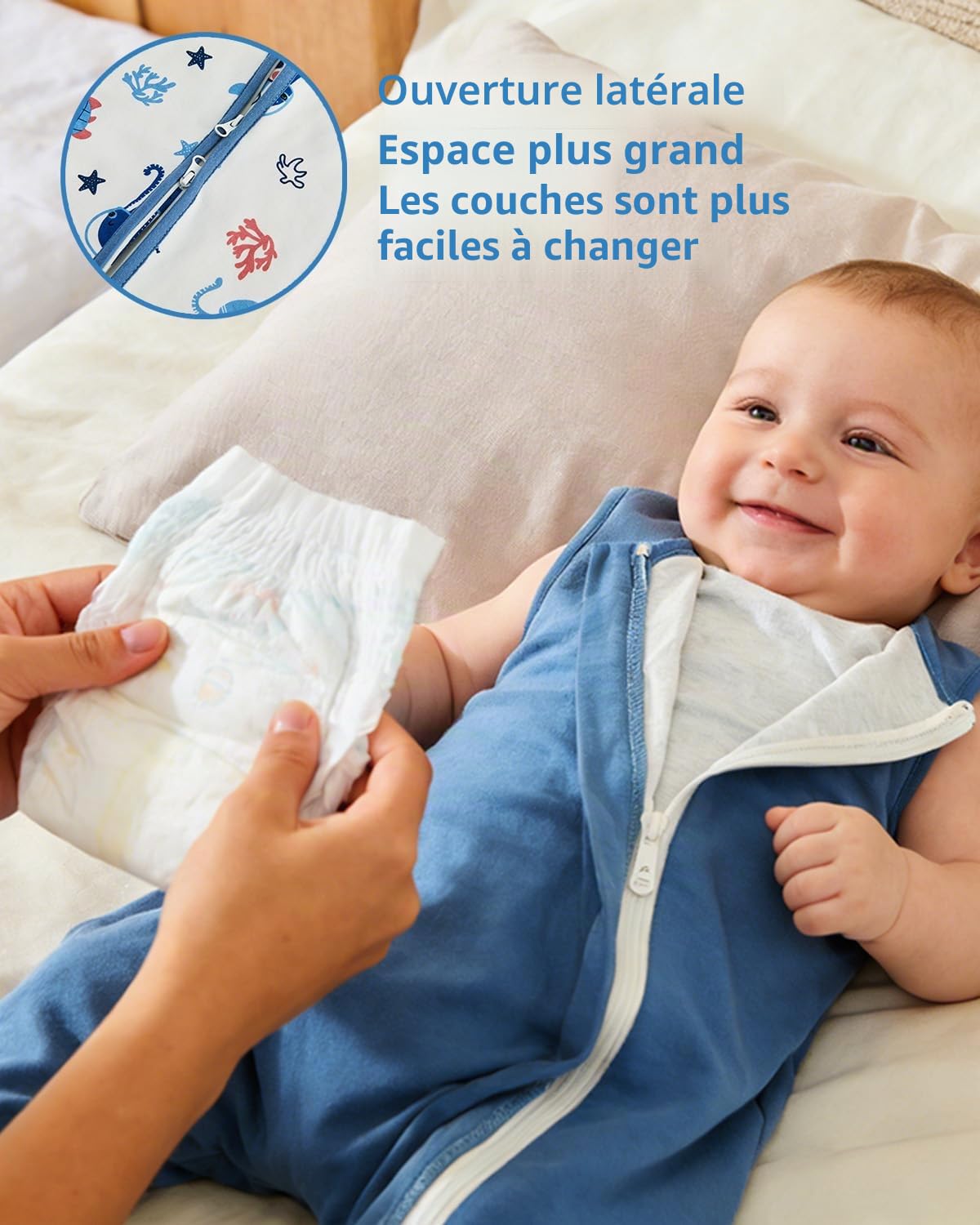 JiAmy Lot de 2 Gigoteuse à Pieds Bébé Coton 1.0 1.5 TOG Sac de Couchage Turbulette avec Jambes et Fermeture éclair Emmaillotage pour Nouveau-né Garçons Filles 6 Mois-6 Ans
