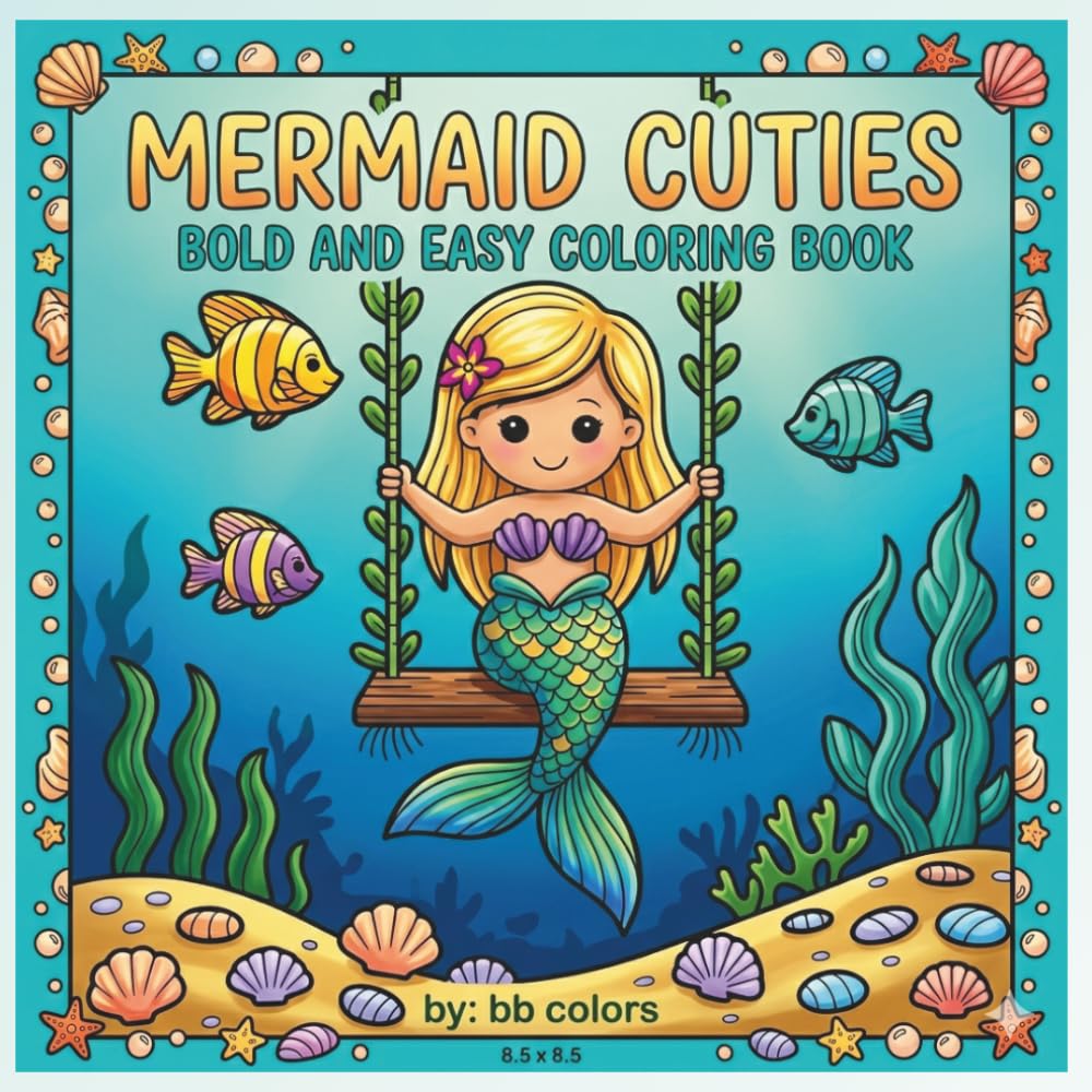 MERMAID CUTIES: BOLD AND EASY COLORING BOOK