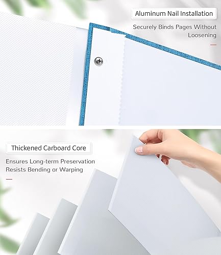 Miniatura 6 de Álbum de fotos autoadhesivo para fotos de 3 x 5, 4 x 6, 5 x 7, 8 x 10, 40 páginas, cubierta de lino con ventana de exhibición, libro de fotos,