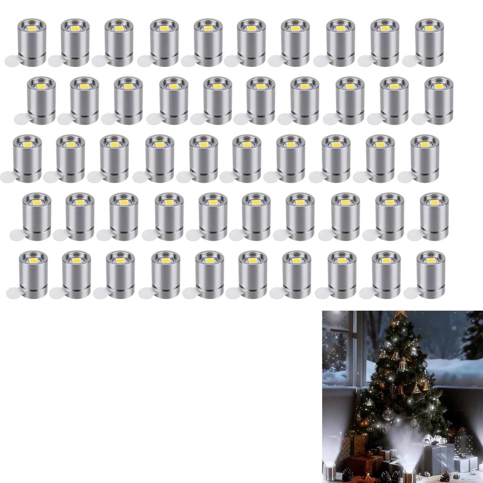 Pack de 50 Luces LED Pequeñas (Luz Blanca), Mini Lámparas a Pilas para Manualidades, Decoración de Fiestas y Accesorios para Casa de Muñecas, Iluminación Versátil para Proyectos Creativos