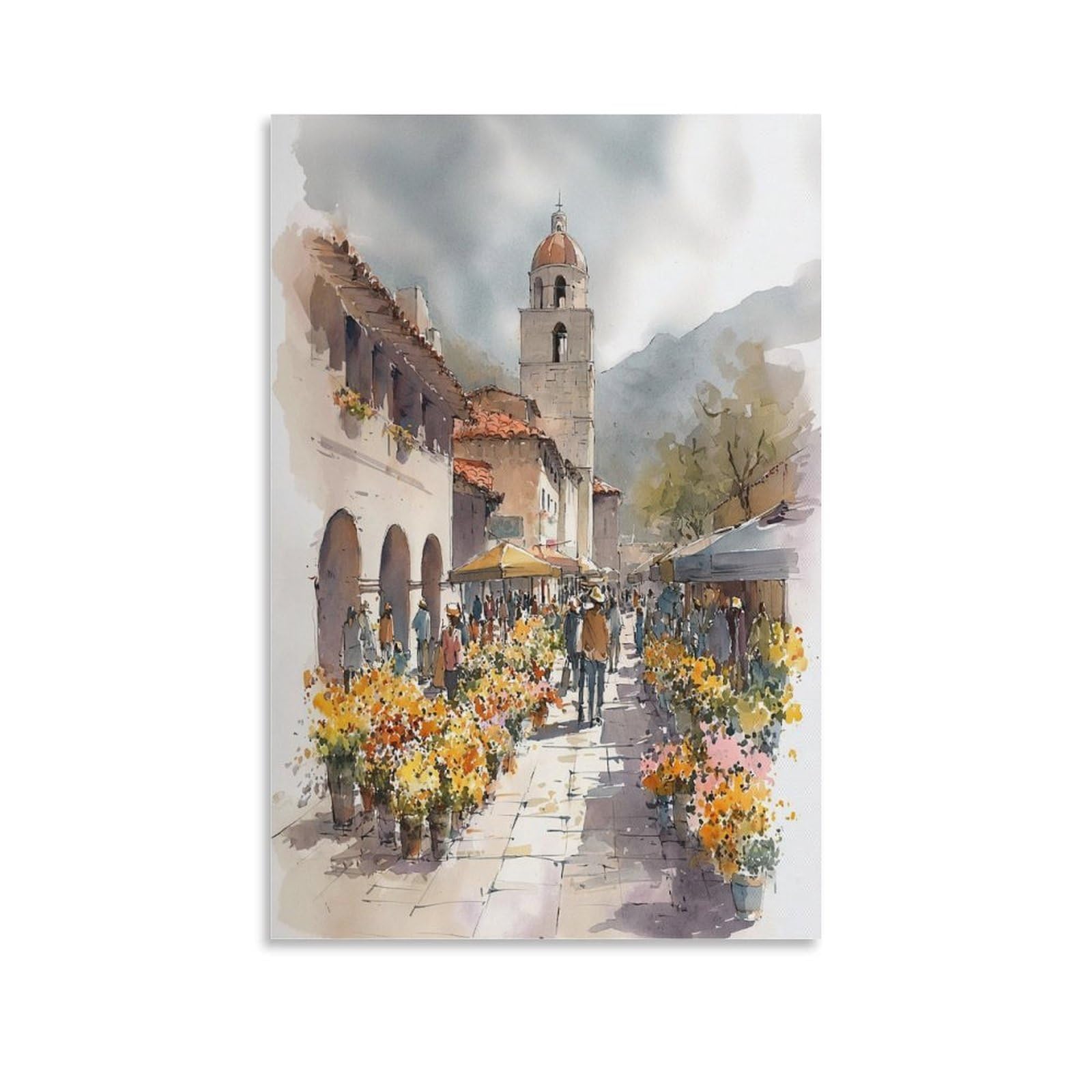 Puerto Rico 24x36inch(60x90cm) Vintage Travel Poster Watercolor Canvas Art