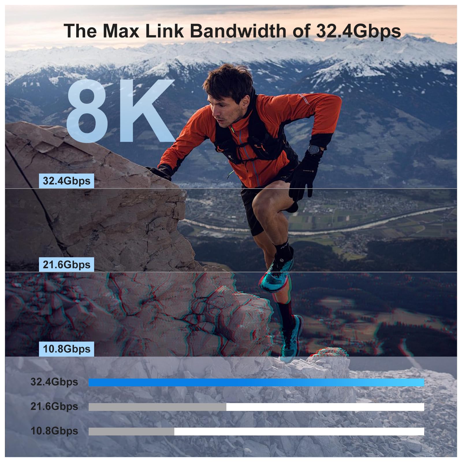 Mugust Kabel USB C na DisplayPort 1.4, 8K, 60 Hz, 30 Hz, 4K, 240 Hz, 144 Hz, HDR, VRR, Thunderbolt 4, 3, DP1.4, kabel kompatybilny z iPhone 17 MacBook Pro Air M2 Mac mini M4 iPad Pro Air 5 Surface Pro