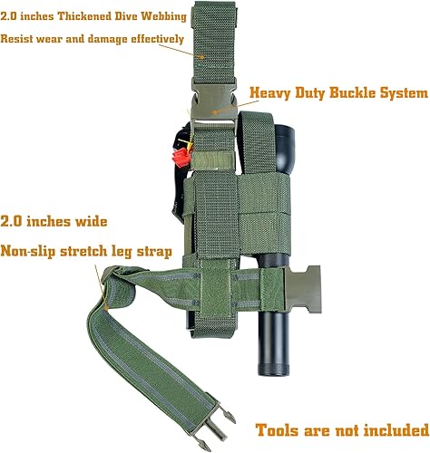 Miniatura 8 de SdTacDuGe Drop Leg MK9 - Bolsa de spray de pimienta con soporte para linterna, funda ajustable para botella de agua para muslos