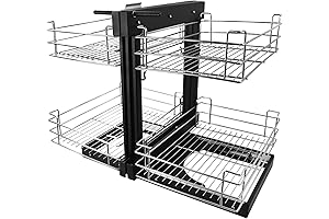 Kitchen Corner Blind Cabinet Pull Out 15in Opening Heavy Duty 4 Baskets for 18.89x27.16inch Cabinet