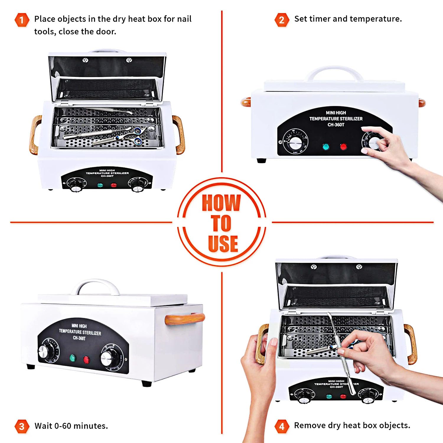 2L High Temperature Dry Heat Sterilizer Cabinet – Professional Metal Tool Sterilization Machine for Nail Salon, Tattoo Equipment, Dental Instruments & Beauty Clinics