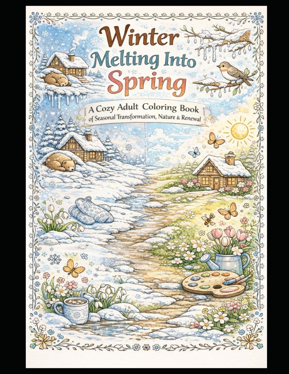 Winter Melting Into summer: A Cozy Adult Coloring Book