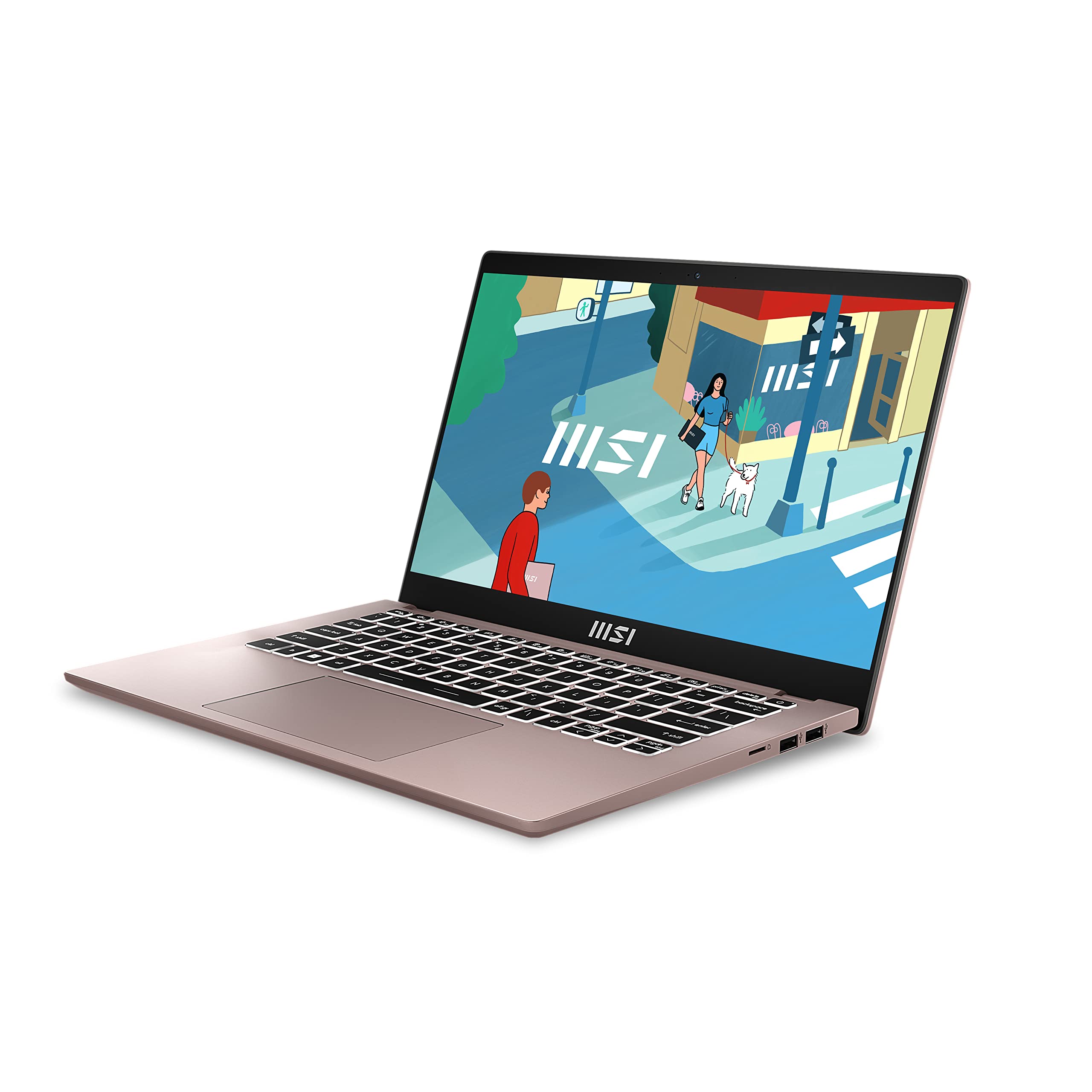 MSI Modern 14 C13M-696IT, Notebook 14" Full-HD 60Hz, Intel i5-1335U, Intel Iris Xe, 8GB RAM DDR4, 512GB SSD M.2 PCIe 3, Win 11 Home Layout Beige Rosa