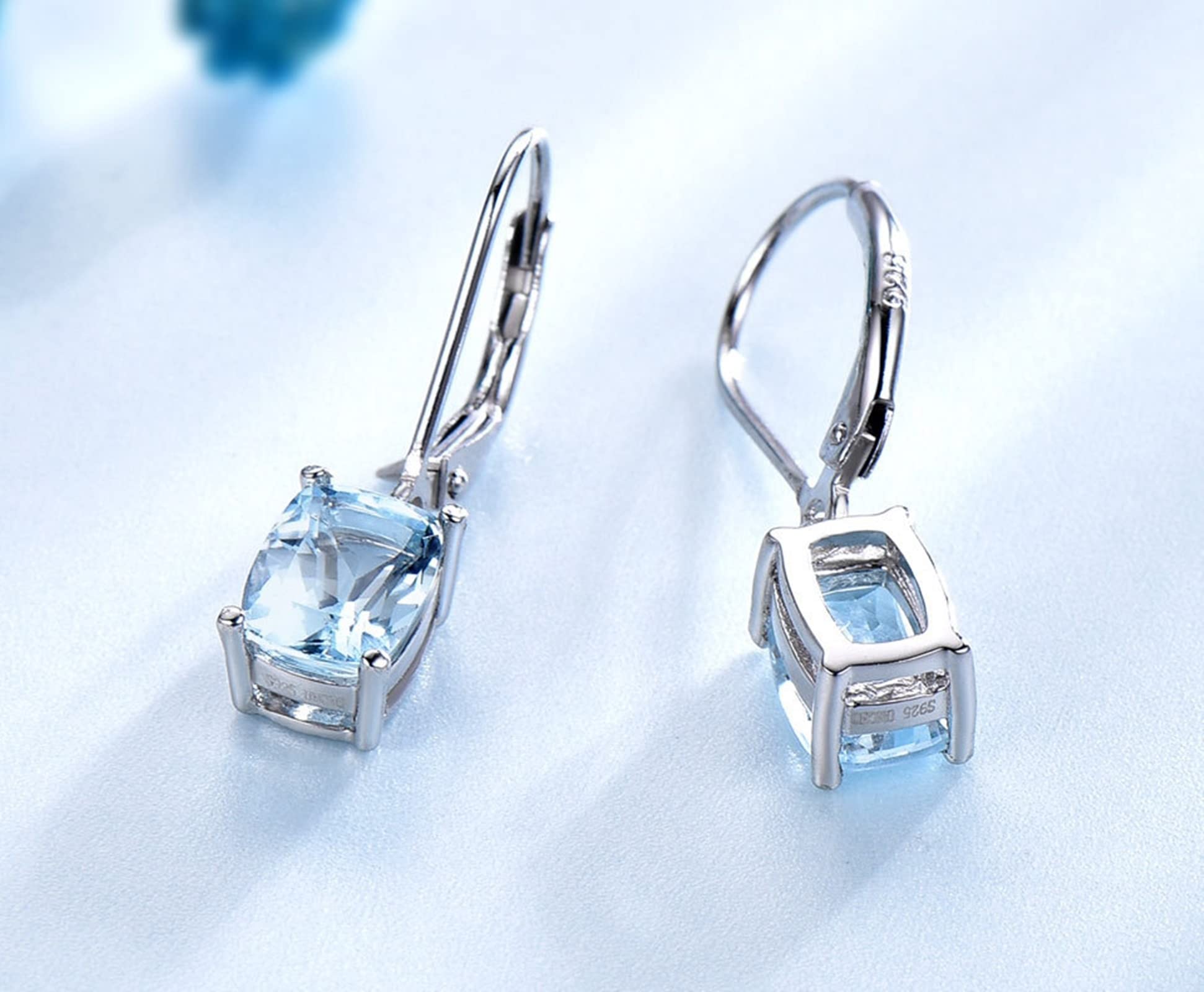 Set di gioielli da sposa per matrimonio in argento Sterling, blu vintage collana e orecchini set per le donne rettangolo set di gioielli in metallo