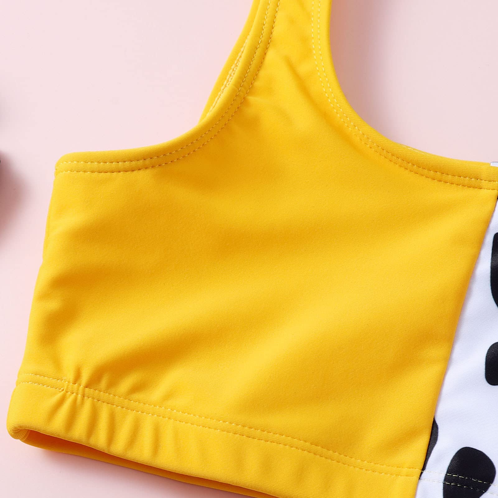 Traje de baño para niños pequeños bebé niña primavera verano impresión algodón sin mangas secado rápido impresión bikini 3 piezas traje de baño de playa ropa