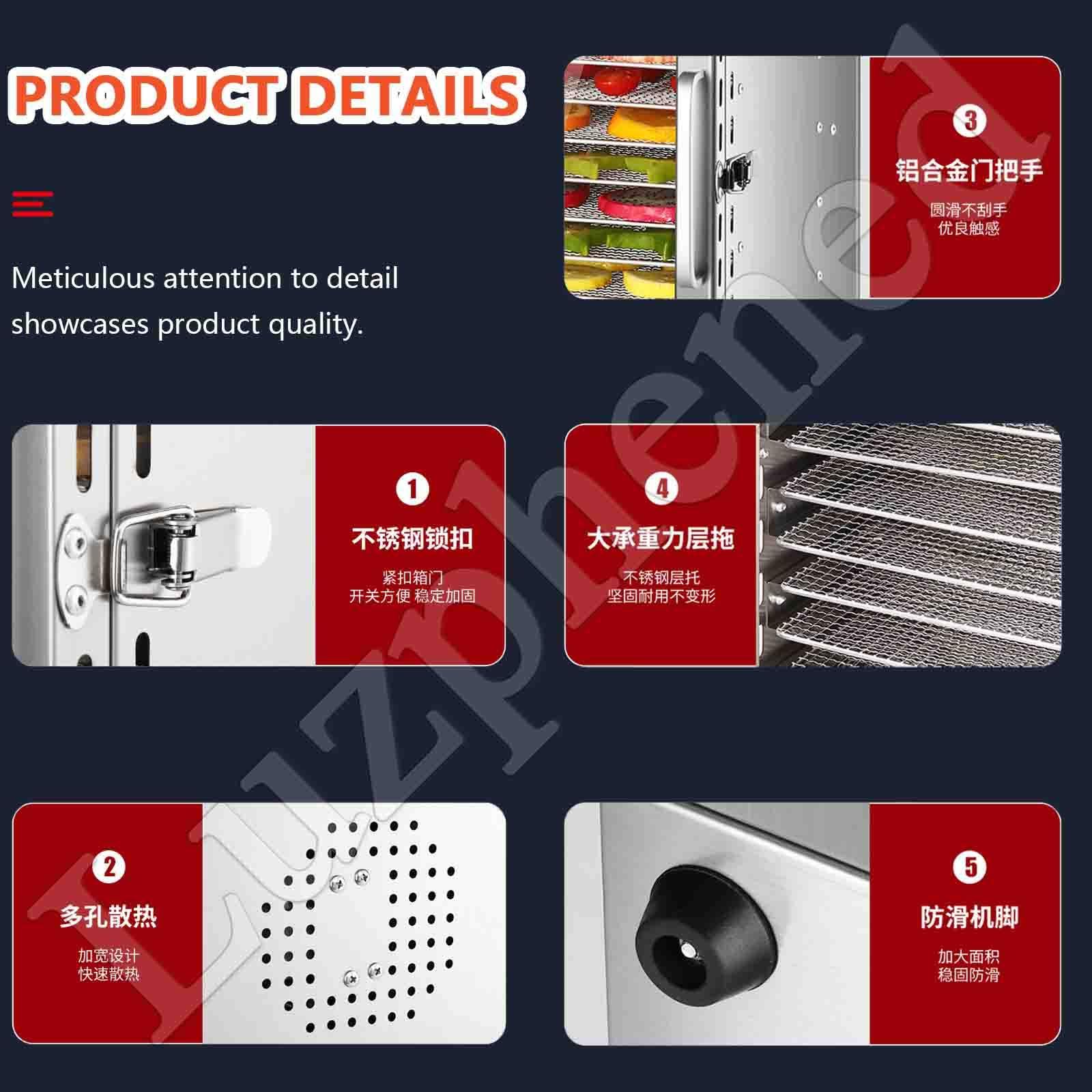 Deshidratador de Alimentos, Máquina liofilizadora, Secador de Alimentos Eléctrico 800 W, Deshidratador Eléctrico de Frutas y Verduras Temperatura Ajustable 30-90 °C 18Layer