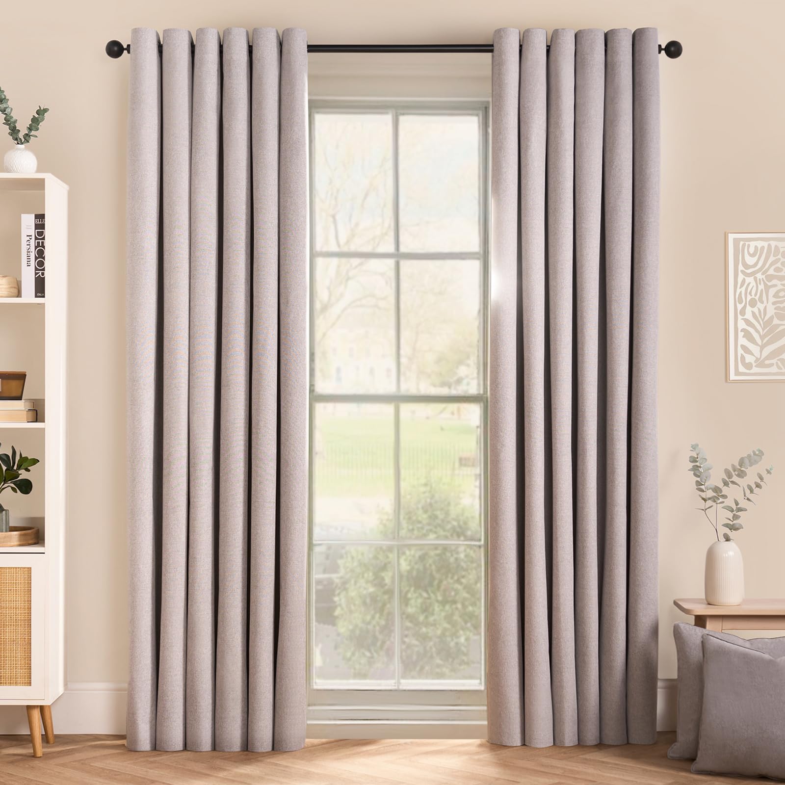OHS Eyelet Woven Texture Curtain Silver