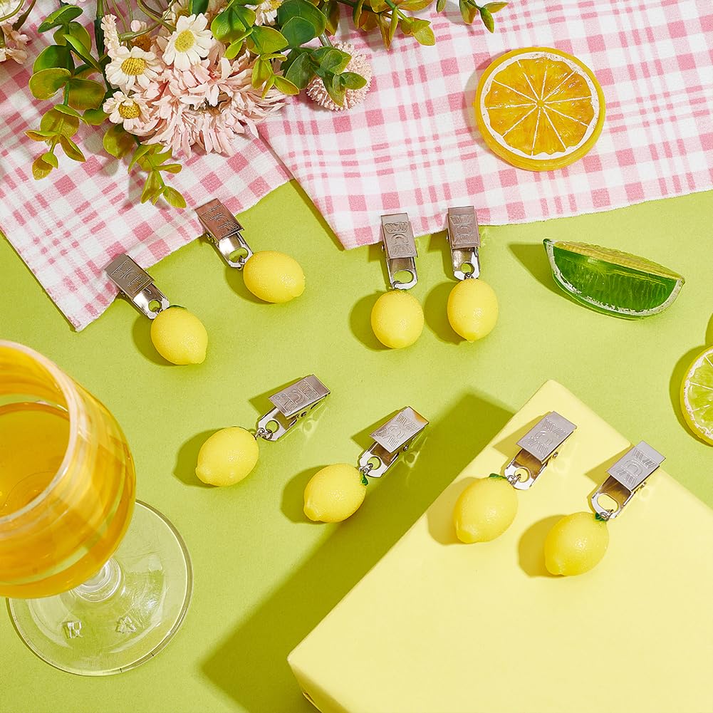 8 Pcs Clip De Nappe Porteur Nappe Citron Poids De Nappe D'Extérieur