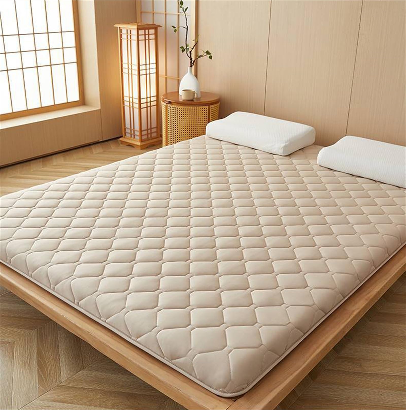Colchón japonés de suelo, plegable, colchón de tatami grueso enrollable para camping, habitación de invitados, dormitorio