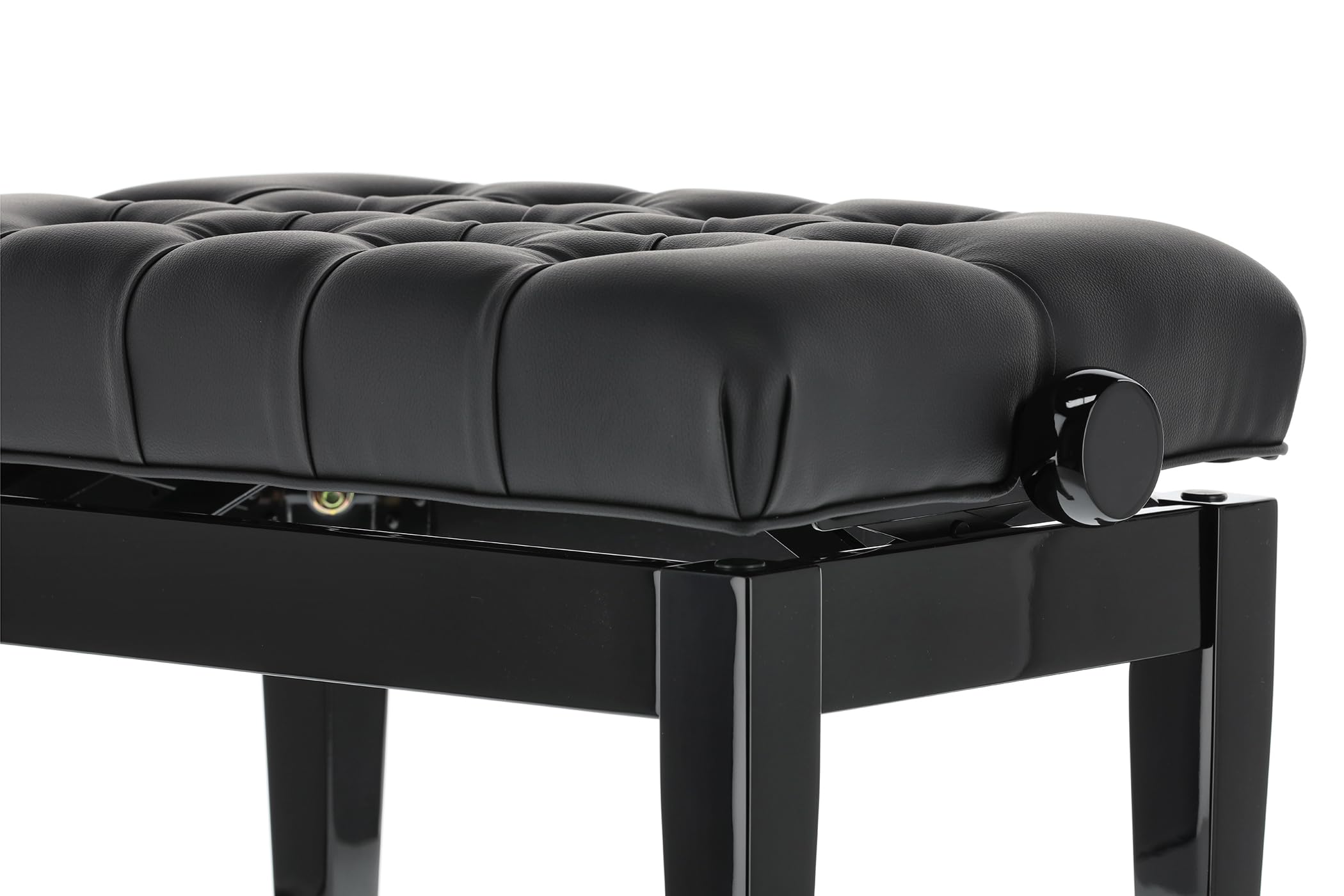GEWA Pianobank Deluxe XL, schwarz hochglanz, Kunstlederbezug, extra dick gepolstert