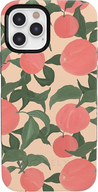 Casely iPhone 12/12 Pro Case | Feeling Peachy | Blush Vines | Bold Protective Design | Compatible with MagSafe