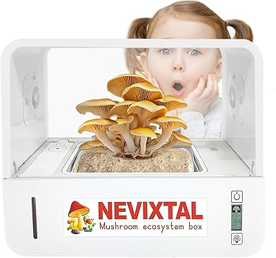 Smart Mushroom Growing Tent,Grow Mushrooms at Home Kit,Fully Automatic Mushroom Grow Box,Automatically Adjusts Humidity,Fresh Air System,with Lighting,Just Add Spores,Automatic Growth.
