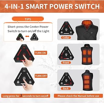 Heated Vest for Men Lightweight Quilted Heating Jacket Smart Electric Heated Vest for Winter Outdoor Warming