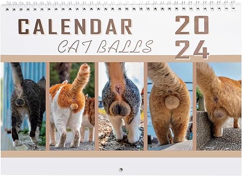 Miniatura 1 de Calendario de pared 2024  Calendario mensual de 12 gatos divertidos 2024, enero 2024  diciembre 2024, divertido calendario de gato, 11.4 x 16.5