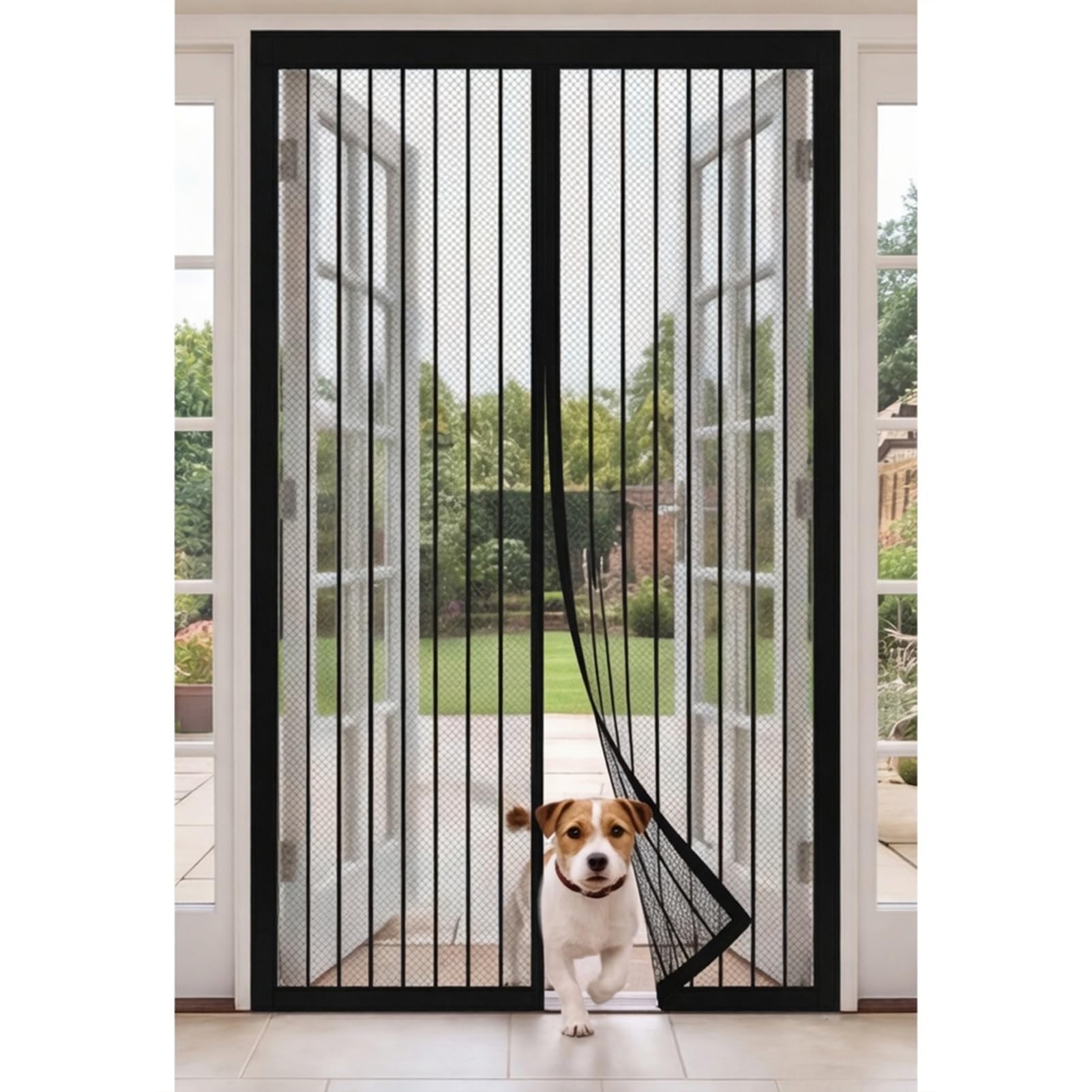 Yxrs Black Fly Screens Doors 178 X 169 Cm Full Frame Magic Tape Kid And Pet Friendly Fly Insect Screen Door With Powerful Magnets Keeps Bugs Out Easy To Install Without Drilling,