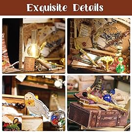 CUTEBEE DIY Miniature Dollhouse Kit, DIY Wooden Dollhouse Kit Miniature House Kit, Mini House Model for Adults and Teens, Creative Room Decorations, Gifts Idea for Family and FriendsMagic House