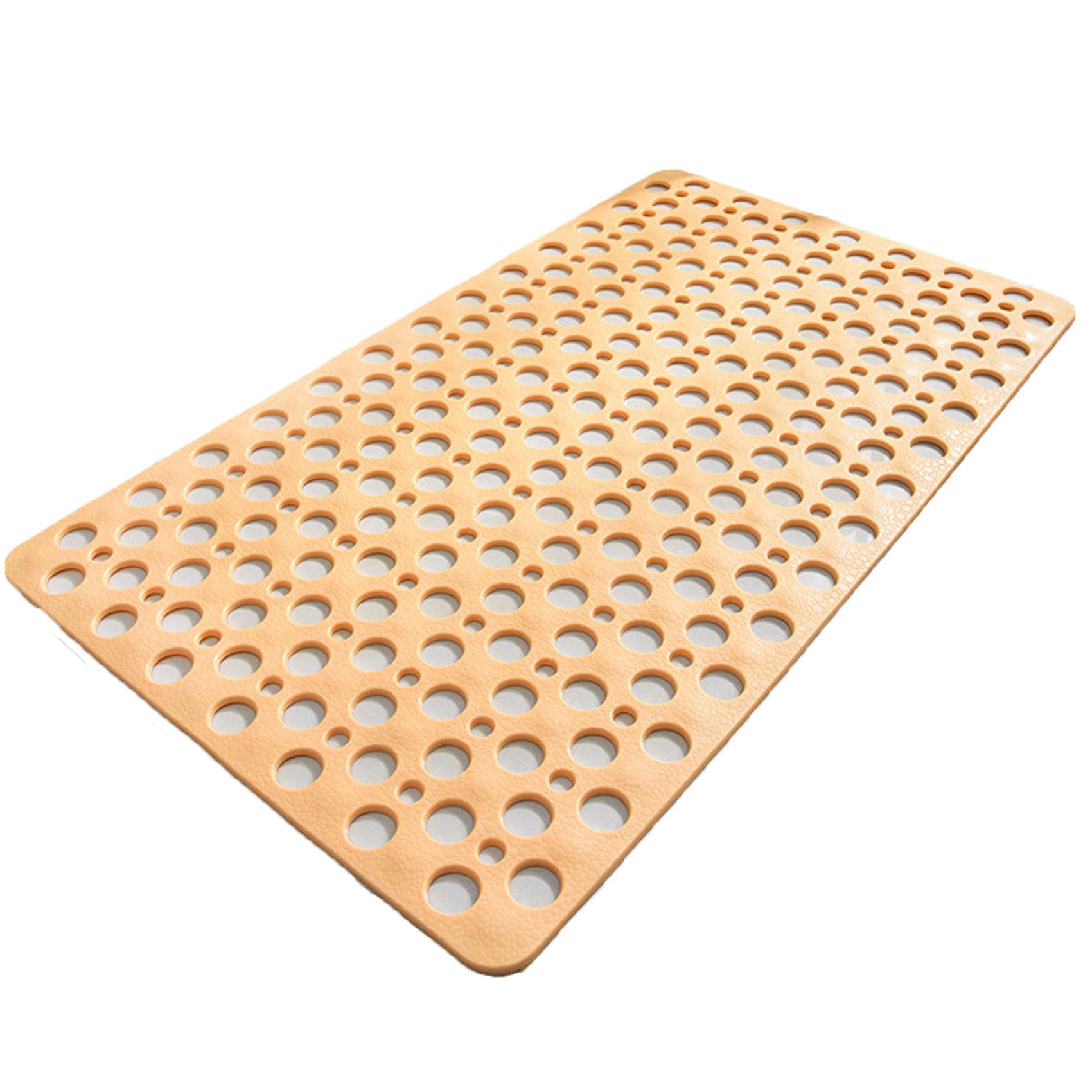 Bath Mat, Non Slip Shower Mat with Strong Suction Cups, Drain Holes and Secure Grip for Bathroom, Bath and Shower Use (Yellow,53 * 53cm)