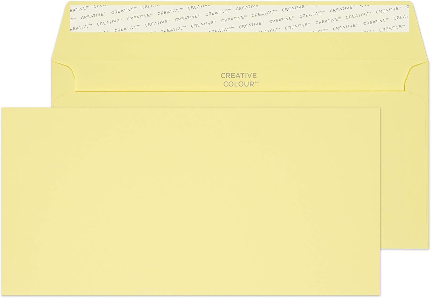 Blake Creative Colour DL+ 114 x 229 mm 120 GSM Peel & Seal Wallet Envelopes (216) Lemon Yellow - Pack of 500