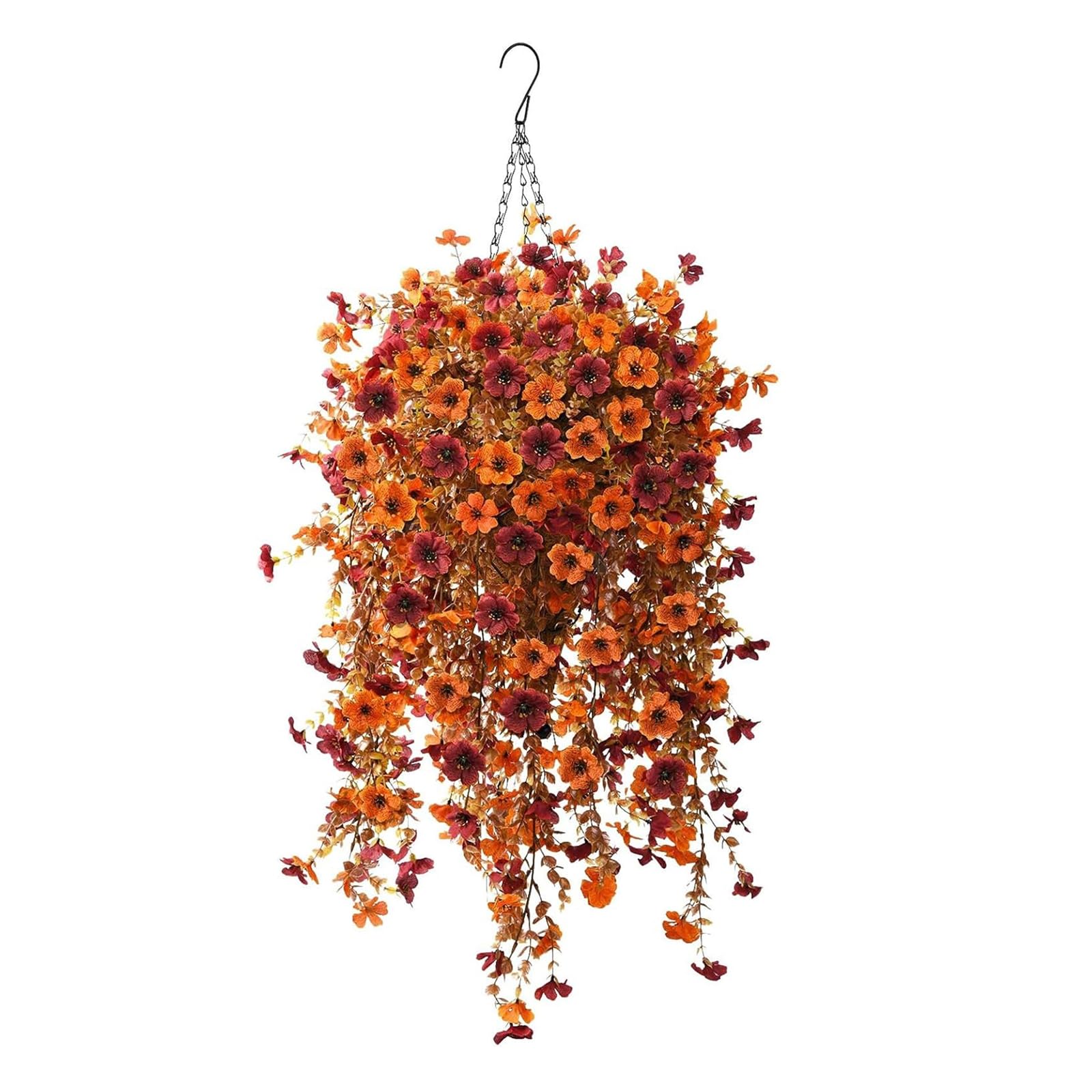 Zorkkra A Zorkkr 70Cm Utumn Hanging Basket Uv-Resistant Fake Flowers, Utumn Rtificial Hanging Flowers Decorations, Indoor Outdoor Utumn Decor For Home Garden Thanksgiving (A)